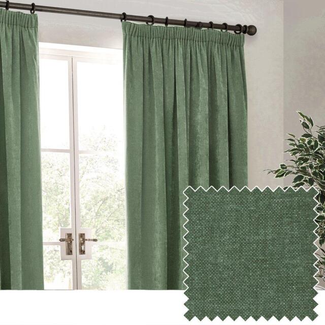 Yard Heavy Chenille Fully Lined Pencil Pleat Curtains - image 1