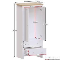 Lassic Vida Designs Arlington 2 Door 2 Drawer Wardrobe - thumbnail 2
