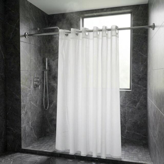 Croydex White Textile Hook N Hang Shower Curtain - image 1