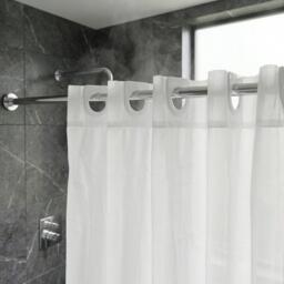 Croydex White Textile Hook N Hang Shower Curtain - thumbnail 2