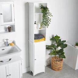 VonHaus VonHaus Tall Bathroom Cabinet - White - Holbrook - thumbnail 8