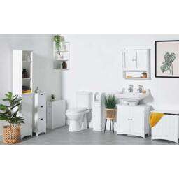 VonHaus VonHaus Tall Bathroom Cabinet - White - Holbrook - thumbnail 7