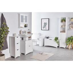 VonHaus VonHaus Tall Bathroom Cabinet - White - Holbrook - thumbnail 4