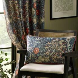 Morris and Co Seaweed Fully Lined Velvet Pencil Pleat Curtains - thumbnail 4