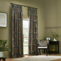 Morris and Co Seaweed Fully Lined Velvet Pencil Pleat Curtains - thumbnail 2