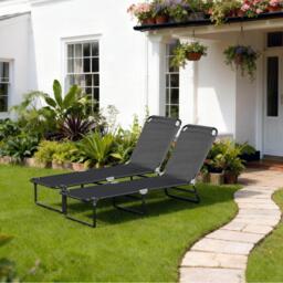 Linea Foldable Sun Loungers - Pair