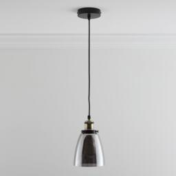 K Living Eve One Light Hanging Smokey Glass Ceiling Pendant - thumbnail 1