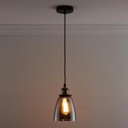 K Living Eve One Light Hanging Smokey Glass Ceiling Pendant - thumbnail 2