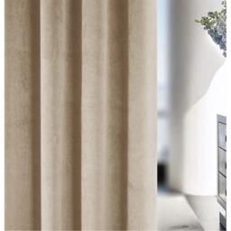 Enhanced Living Hampton Cream Velvet Blackout Thermal Ring Curtain - thumbnail 3