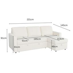 Aspire Nexis Corner Sofa Bed with Storage, Chaise on the - thumbnail 8