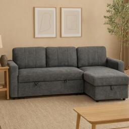 Aspire Nexis Corner Sofa Bed with Storage, Chaise on the