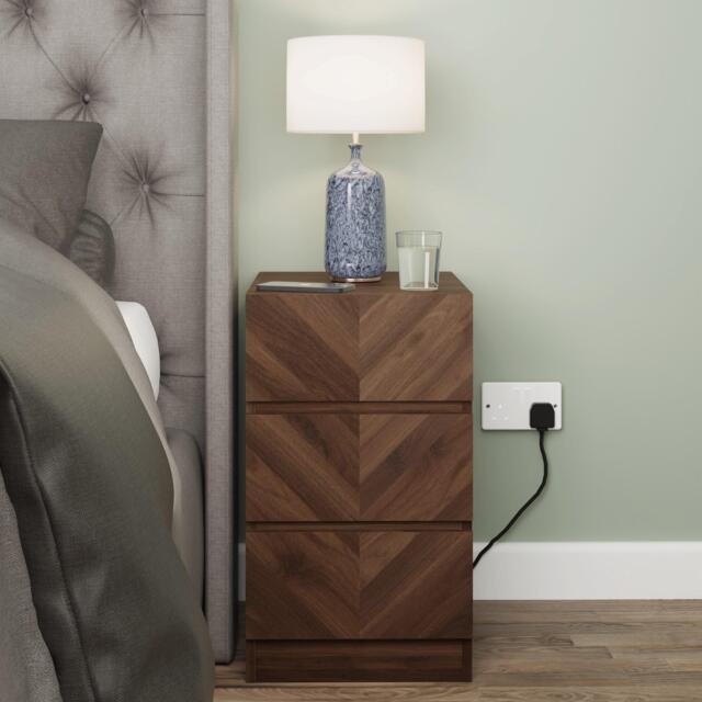 GFW GFW Catania 3 Drawer Bedside Table - image 1