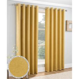 Enhanced Living Vogue Ochre Thermal Room Darkening Curtains Eyelet