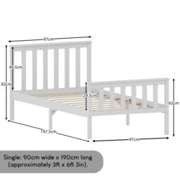 Lassic Vida Designs Milan Single Wooden Bed, High Foot - thumbnail 2