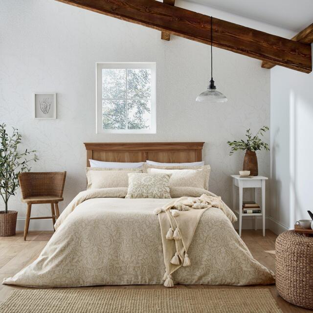 Morris and Co Pure Acorn Jacquard Duvet Cover Linen