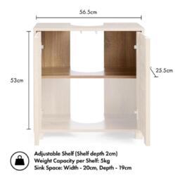 VonHaus VonHaus Under Sink Bathroom Cabinet Chester Range - thumbnail 7