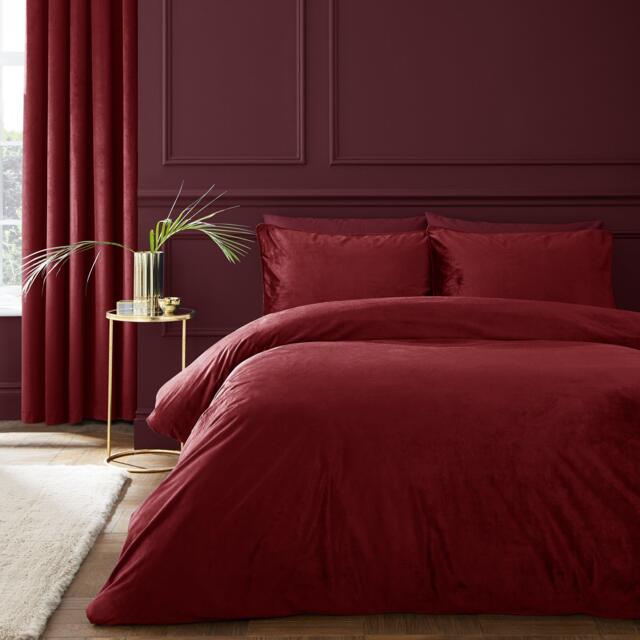 Catherine Lansfield Kingsley Soft Matt Velvet Duvet Cover Set