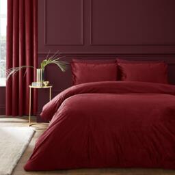 Catherine Lansfield Kingsley Soft Matt Velvet Duvet Cover Set - thumbnail 1