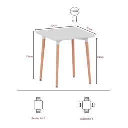 Lassic Vida Designs Batley 2 Seater Square Dining Table - thumbnail 2