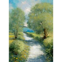 Laura Ashley Country Lane Print in a Wood Frame - thumbnail 3
