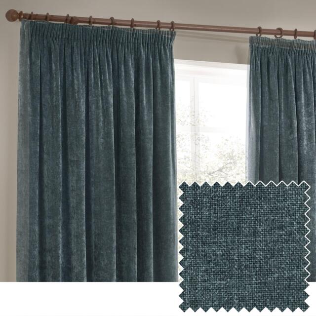 Yard Heavy Chenille Fully Lined Pencil Pleat Curtains - image 1
