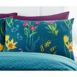 Dreams and Drapes Ingrid Bold Geo Foulard Duvet Cover Set in Teal - thumbnail 2