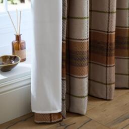 Catherine Lansfield Brushed Woven Glencoe Check Eyelet Curtains - thumbnail 5