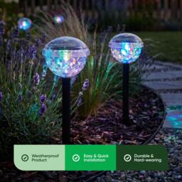 Streetwize Pair of Solar Disco Stake LED Lights - thumbnail 6