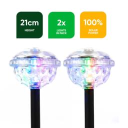 Streetwize Pair of Solar Disco Stake LED Lights - thumbnail 3