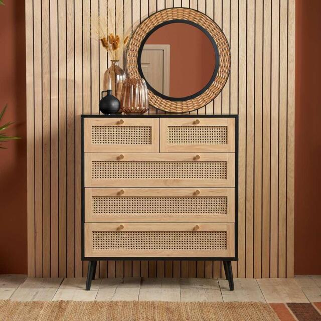 Birlea Croxley 5 Drawer Rattan Chest - image 1
