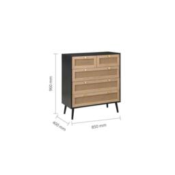 Birlea Croxley 5 Drawer Rattan Chest - thumbnail 8