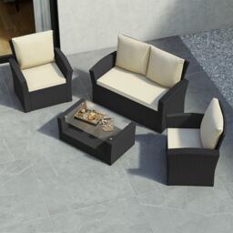 Lassic Garden Vida Mylor 4 Seater Rattan Set + Cover - thumbnail 9