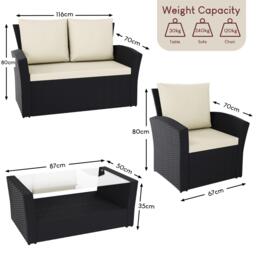 Lassic Garden Vida Mylor 4 Seater Rattan Set + Cover - thumbnail 2