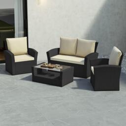 Lassic Garden Vida Mylor 4 Seater Rattan Set + Cover - thumbnail 7