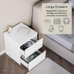 Lassic Glinton High Gloss 2 Drawer Bedside Table Chest - thumbnail 8