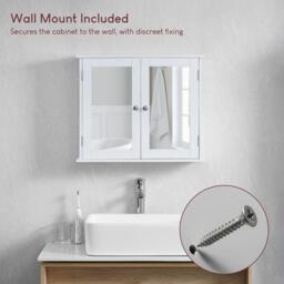 Lassic Bath Vida Priano 2 Door Mirrored Wall Cabinet - thumbnail 9