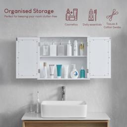 Lassic Bath Vida Priano 2 Door Mirrored Wall Cabinet - thumbnail 5