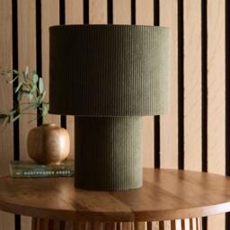 K Living Tokyo Green Velvet Stripe Table Lamp