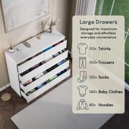 Lassic Glinton High Gloss 8 Drawer Chest - thumbnail 5