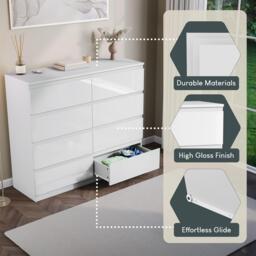 Lassic Glinton High Gloss 8 Drawer Chest - thumbnail 6