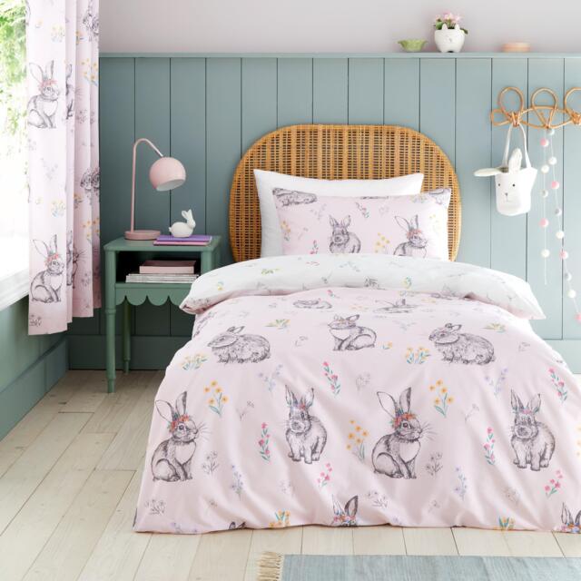 Catherine Lansfield Bunny Tails Ditsy Flowers Duvet Cover Set - image 1