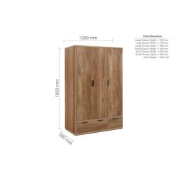 Birlea Stockwell 3 Door 2 Drawer Wardrobe - thumbnail 5