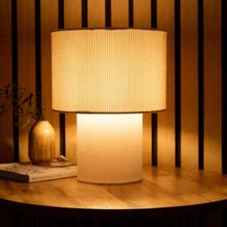 K Living Tokyo Ivory Velvet Stripe Table Lamp - thumbnail 2