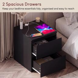 Lassic Denver 2 Drawer L Bedside Chest With Power Outlet - thumbnail 5