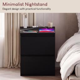 Lassic Denver 2 Drawer L Bedside Chest With Power Outlet - thumbnail 3