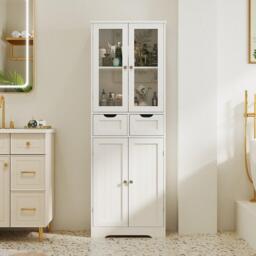 Kabinet UK Modern Tall Glass Door Cabinet - thumbnail 2