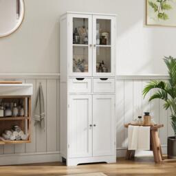 Kabinet UK Modern Tall Glass Door Cabinet - thumbnail 1