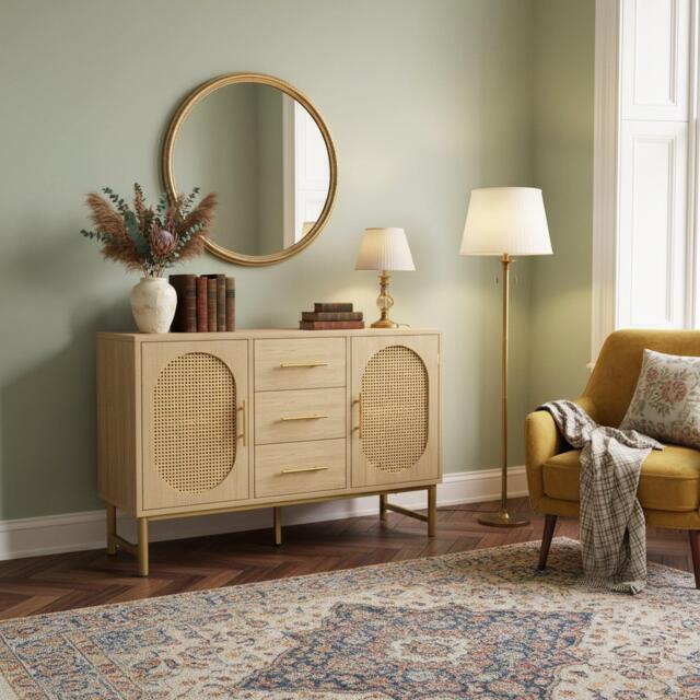 Urban Meuble Oak Console Table with Golden Accents - image 1