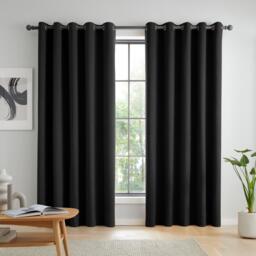 Catherine Lansfield Wilson Velvet Blackout Thermal Eyelet Curtains - thumbnail 2