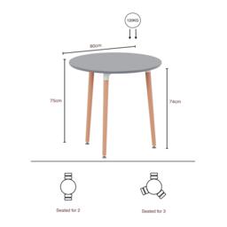 Lassic Vida Designs Batley 3 Seater Round Dining Table - thumbnail 2